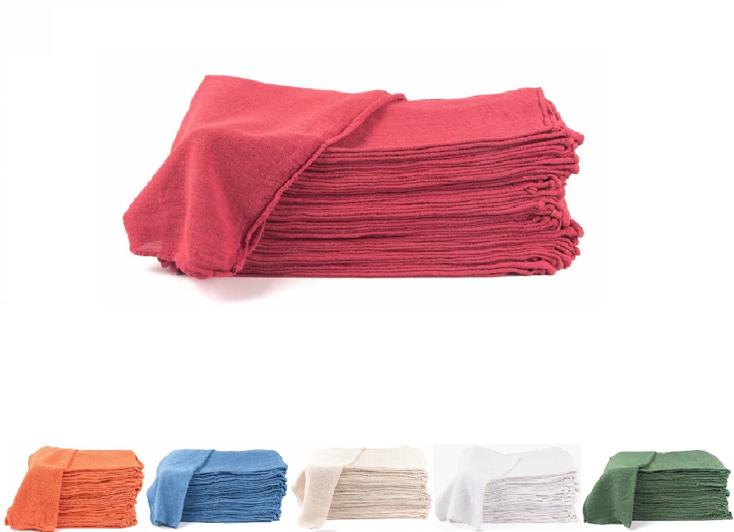 Details about   5 PC RED SHOP TOWELS 100% Cotton cloth Rags auto car mechanics cleaning oil NEW 